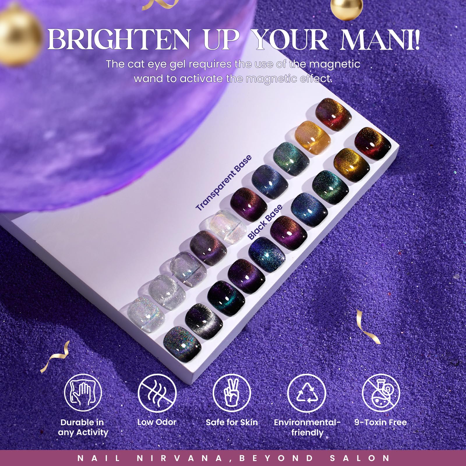Beetles glitter shades add sparkle for party-ready nail designs.