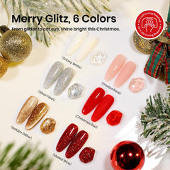 Beetles silver-red glitter polish provides versatile holiday sparkle options.