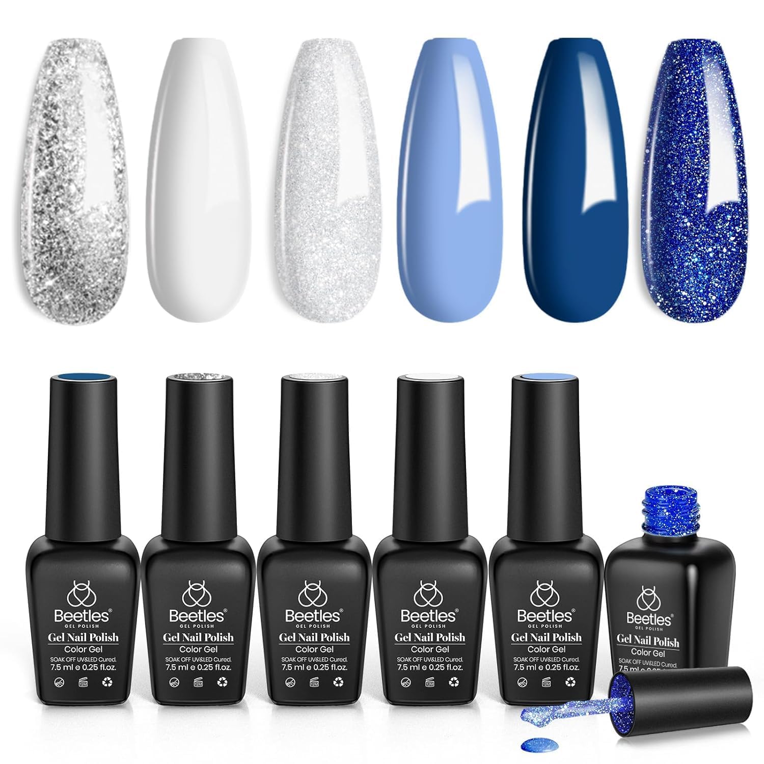 Beetles Gel Polish Snow White bottle for a crisp, long-lasting holiday manicure.