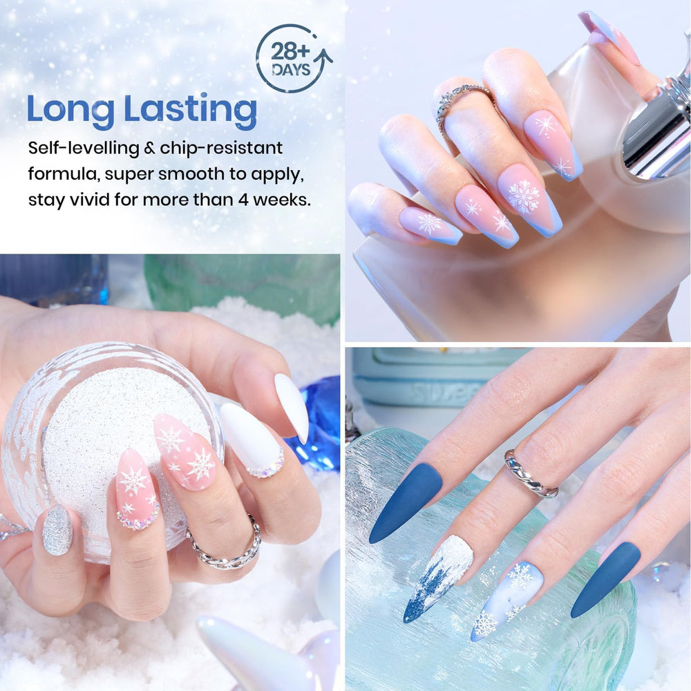 Beetles Gel Polish Snowflakes collection bottle showcases unique holiday flair.