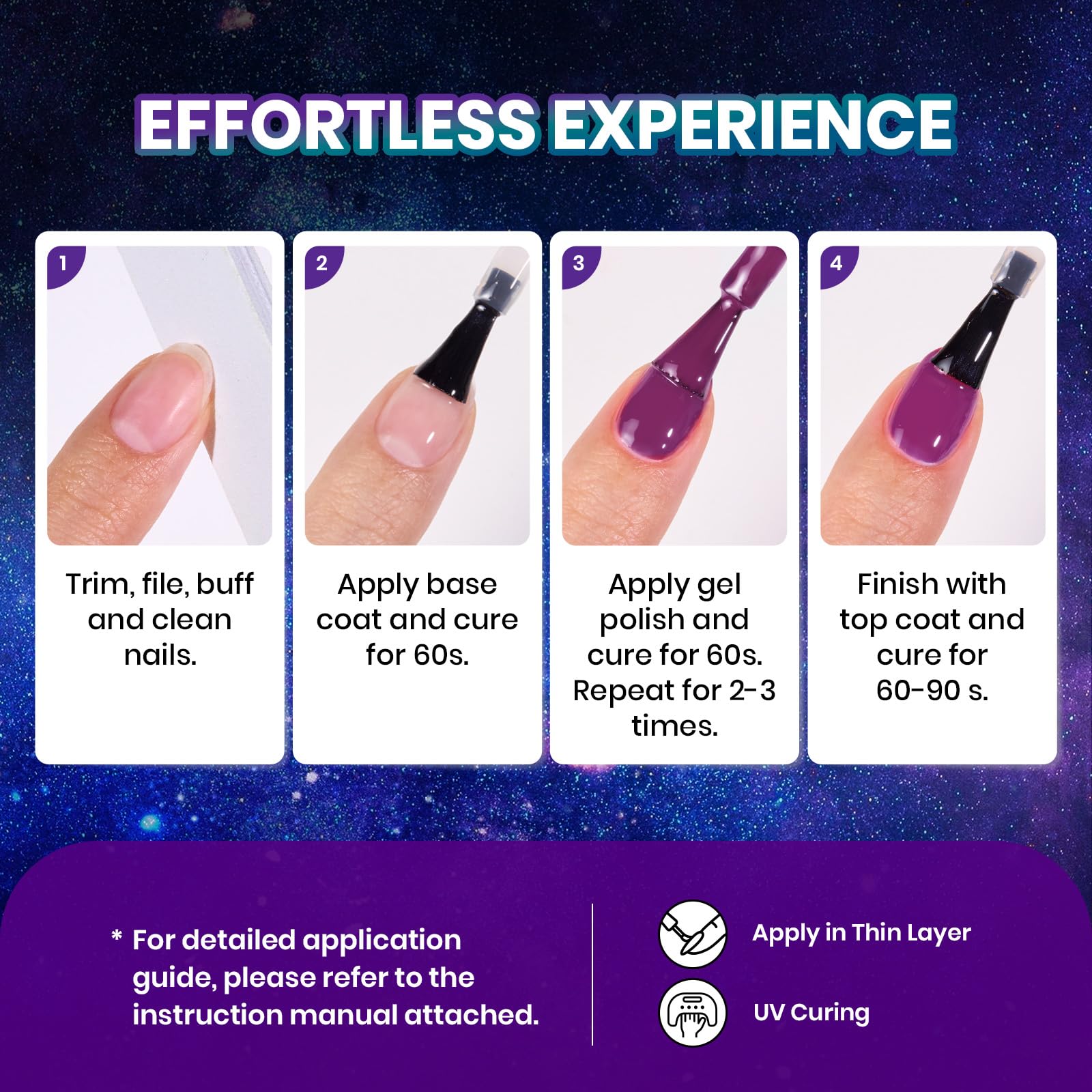 Beetles Soak-off formula supports easy removal with UV/LED lamps.