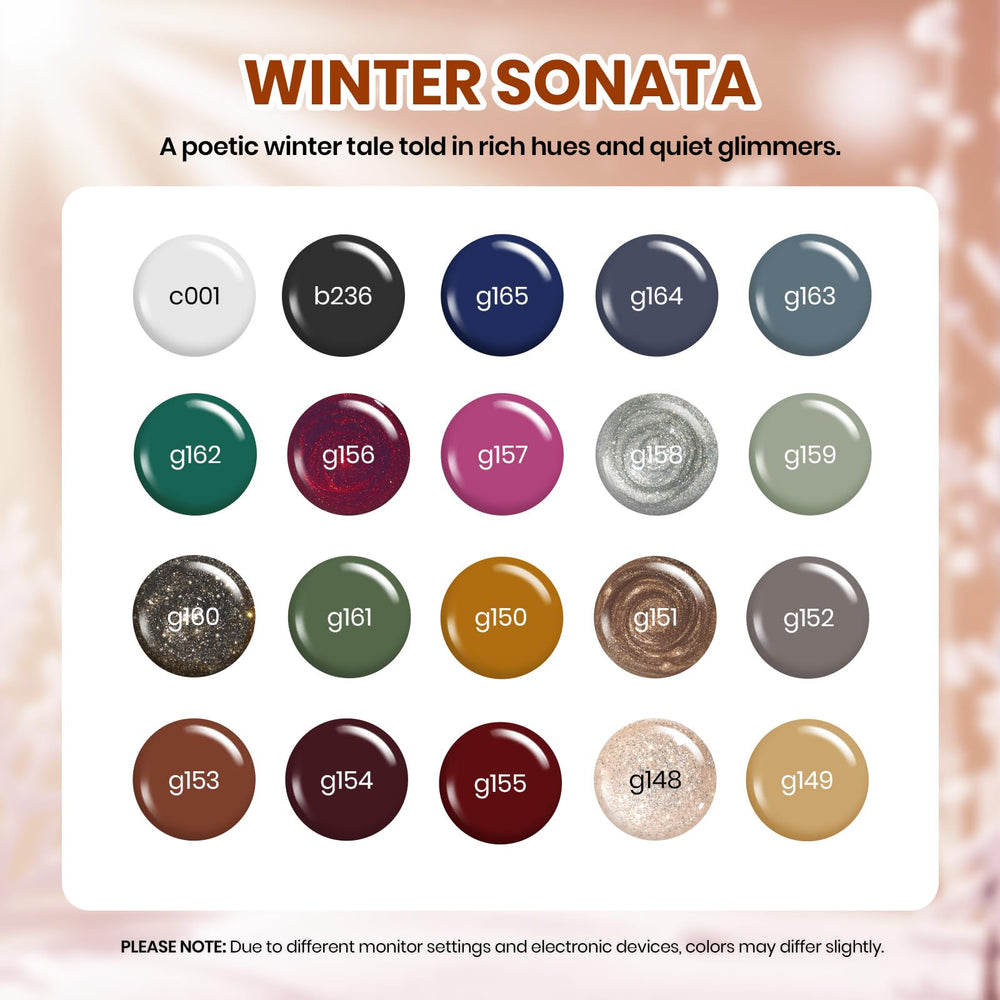 Beetles Gel Polish bottles lined up reveal glitter and shimmer for party-ready nails.