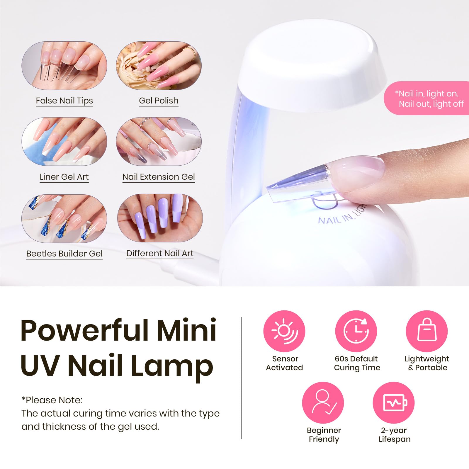 Beetles Gel Polish Tipex half-matte tips improve grip and wear.
