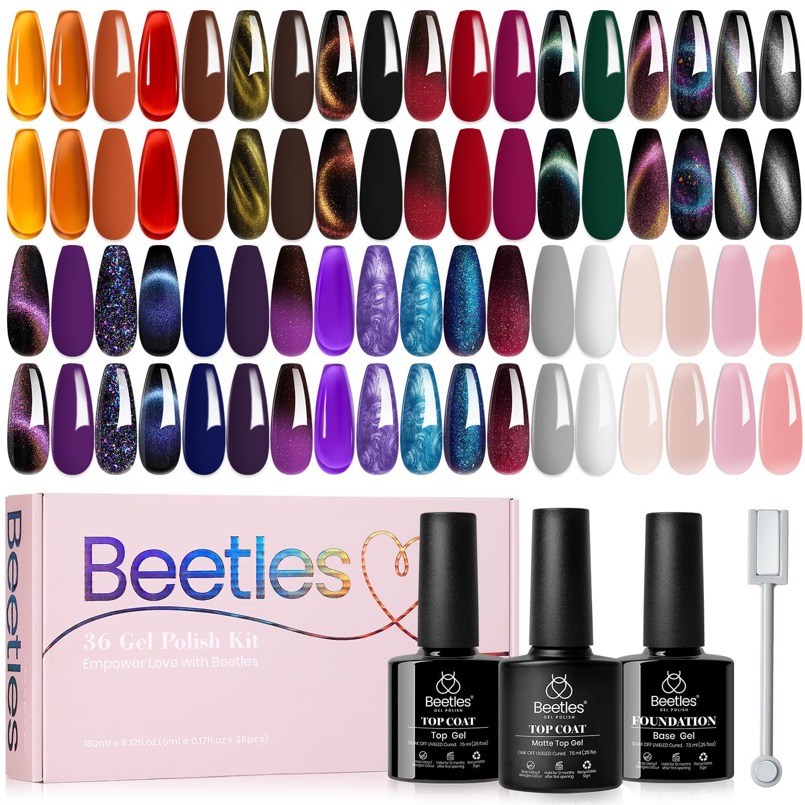 Beetles Gel Polish treasure box collection with gemstone-inspired shades for versatile looks.