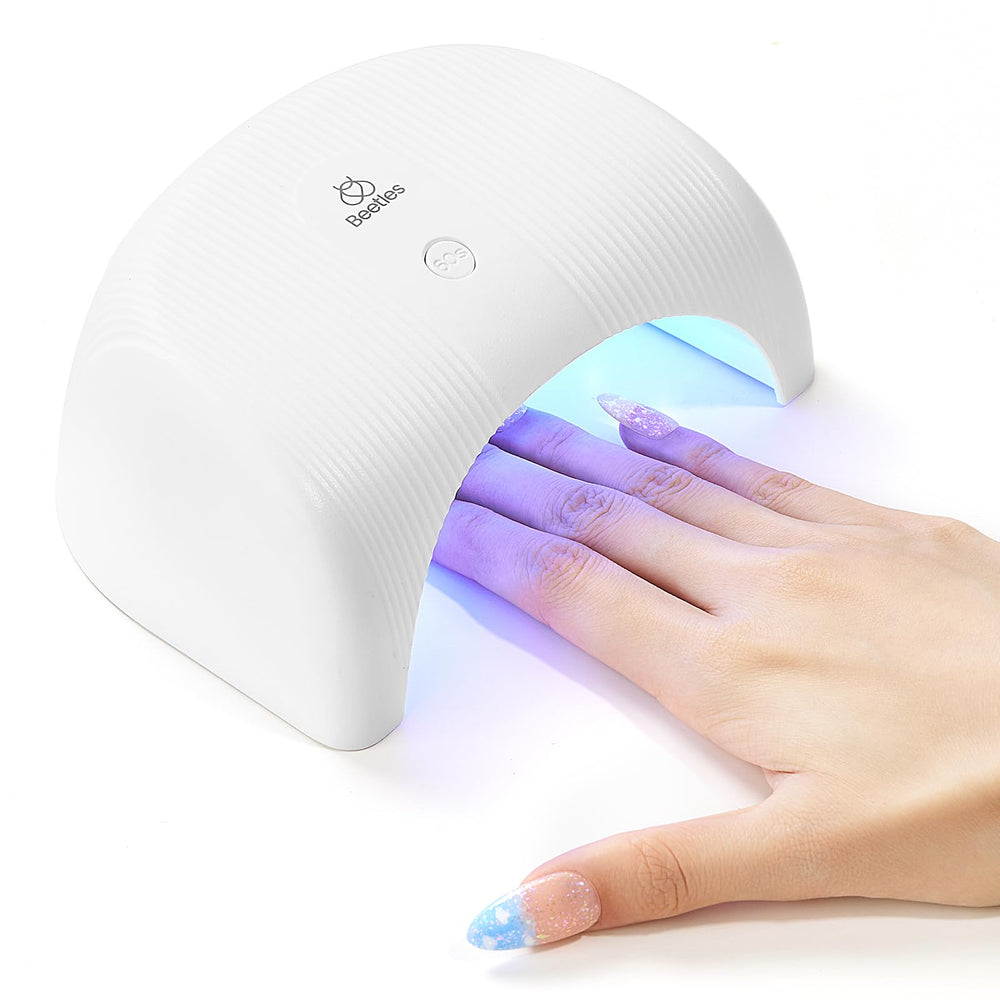 Beetles Gel Polish UV LED Nail Lamp front view highlights sleek design and fast cure for gel nails.