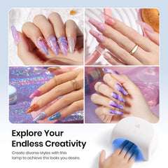 Beetles Gel Polish UV LED Nail Lamp in-use image suggests safe, efficient gel curing at home.