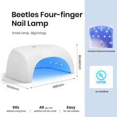 Beetles Gel Polish UV LED Nail Lamp side view shows compact profile ideal for small desks.