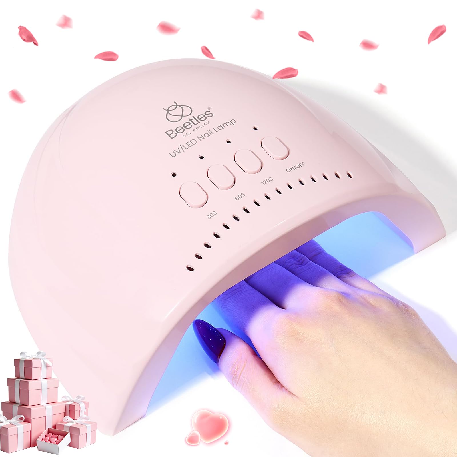 Beetles gel polish UV nail lamp front view for fast, even curing.