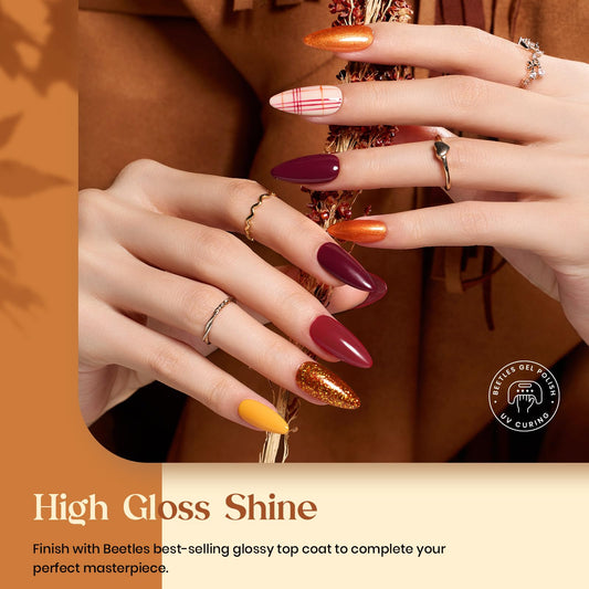 Beetles Gel Polish Yellow shade swatch for bright, cheerful manicures.