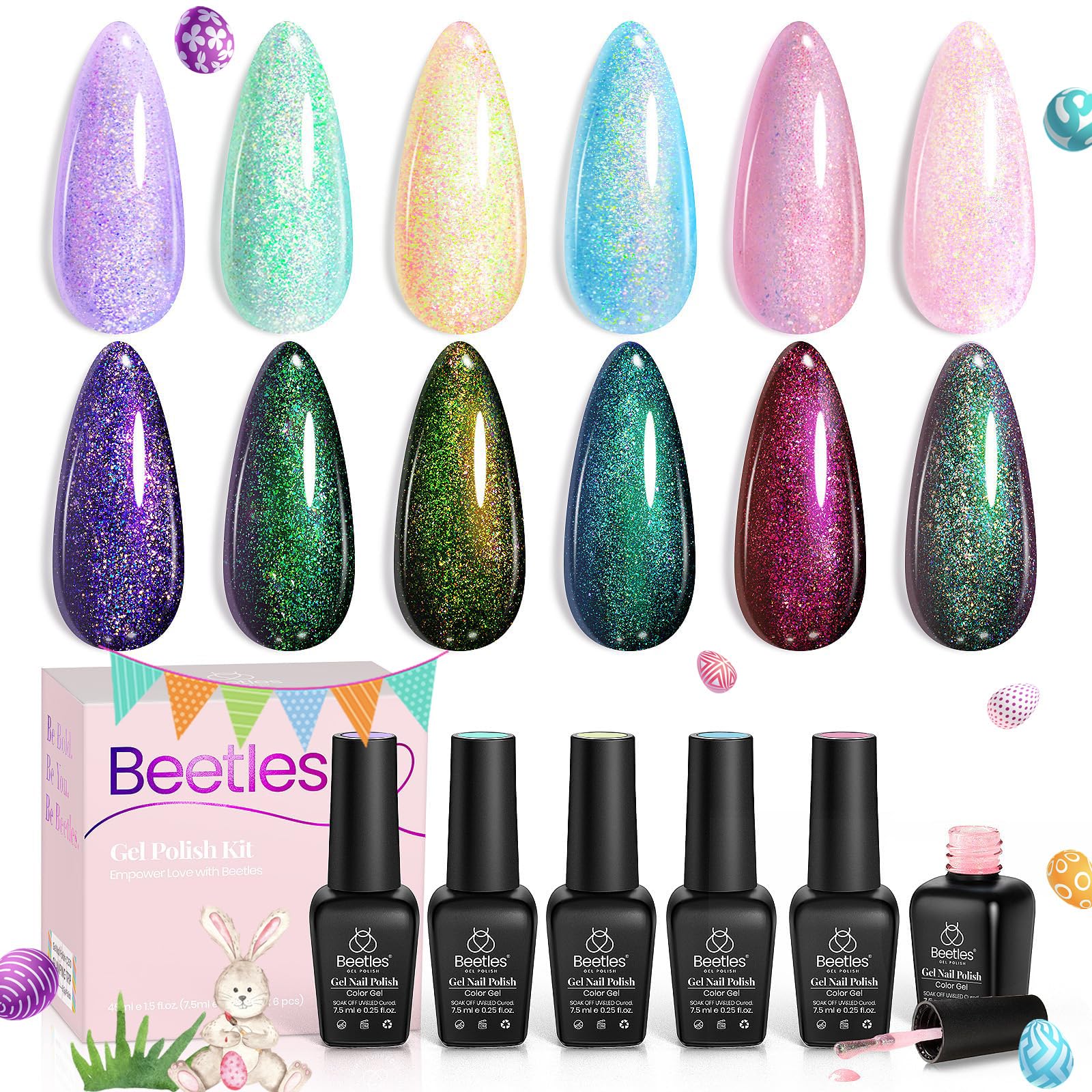 Beetles Glitter Gel Polish purple sparkle for nail art and shine