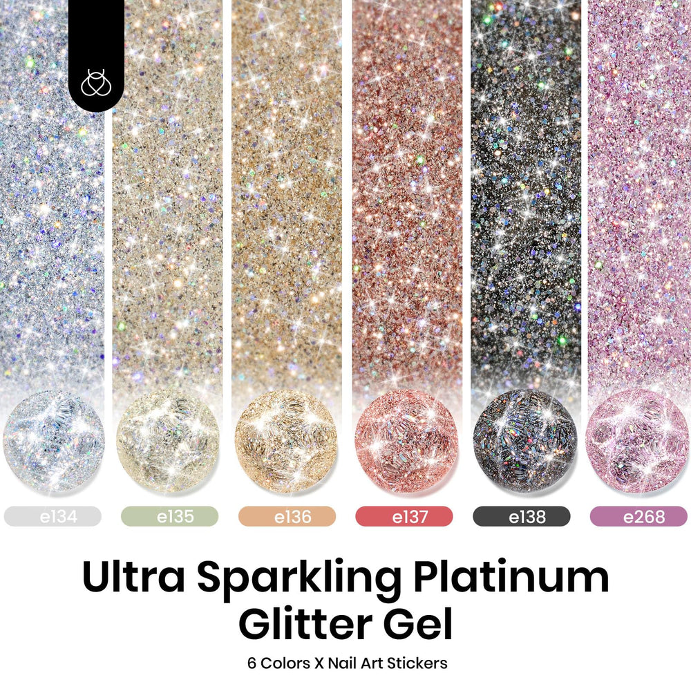 Beetles Glitter Gel Polish Diamond Shine black color swatch for bold nails.