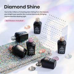 Beetles Glitter Gel Polish Diamond Shine pink color swatch for playful sparkle.