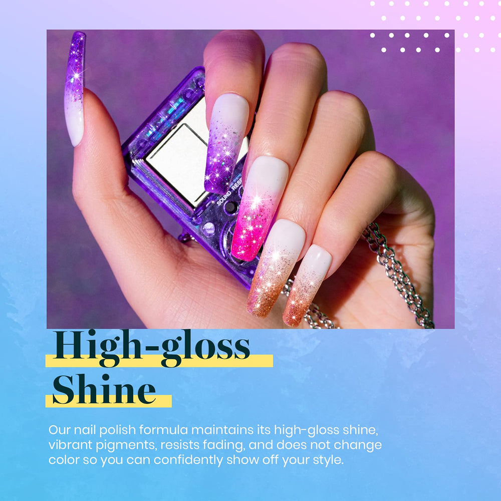 Beetles Glitter Gel Polish kit 28-day wear with proper layering and base and top coats.