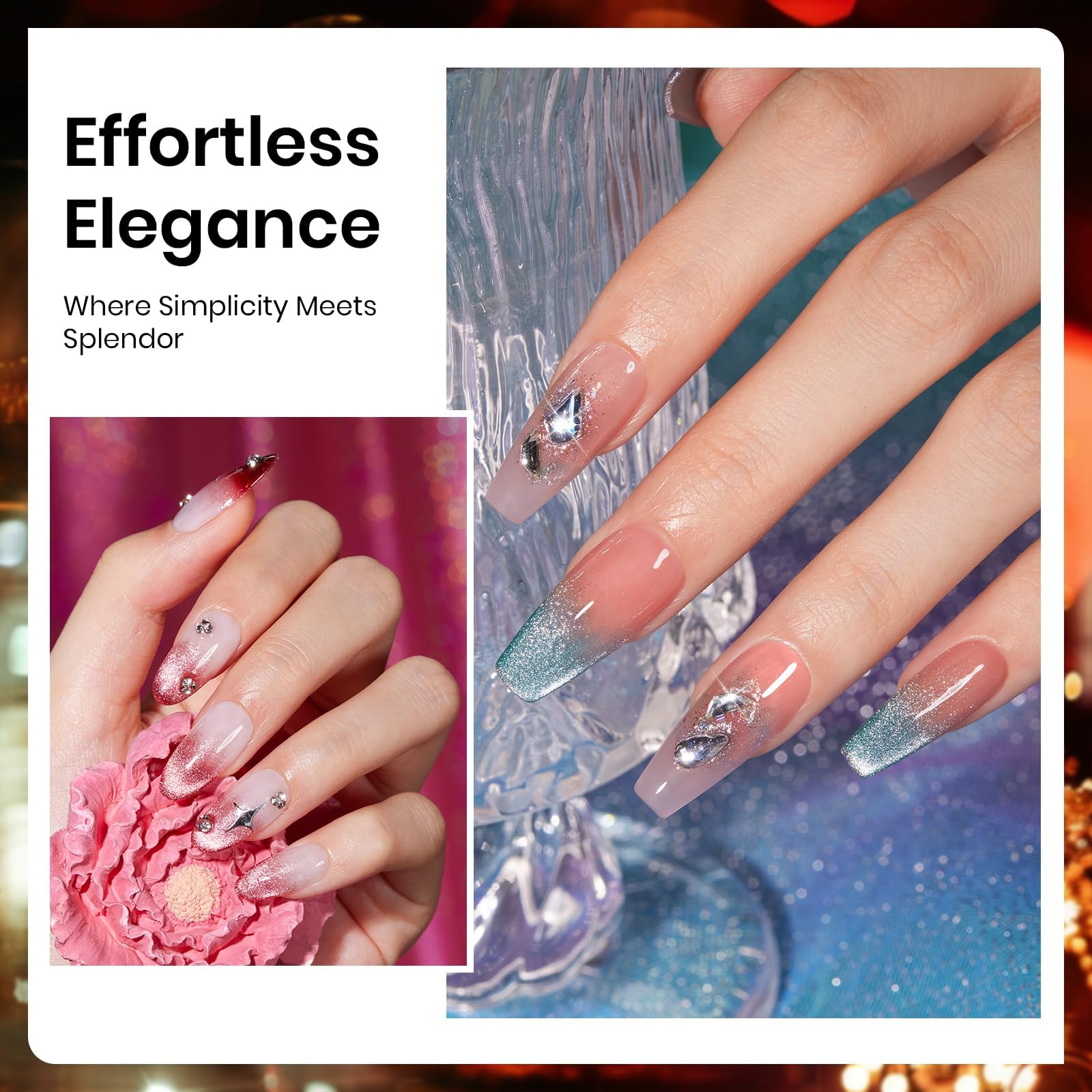 Beetles Glitter Gel Nail Polish Bottle highlights vibrant color with a glossy finish.