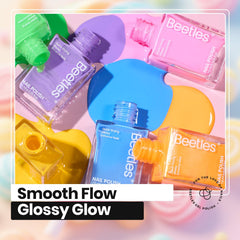 Beetles Glitter Neon Nail Polish Set lime-yellow swirls for bold color combos