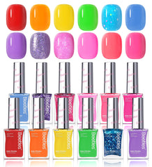 Beetles Glitter Neon Nail Polish Set gift-ready box for birthdays and holidays
