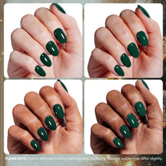 Beetles Green Gel Nail Polish under UV lamp, salon-ready shine.