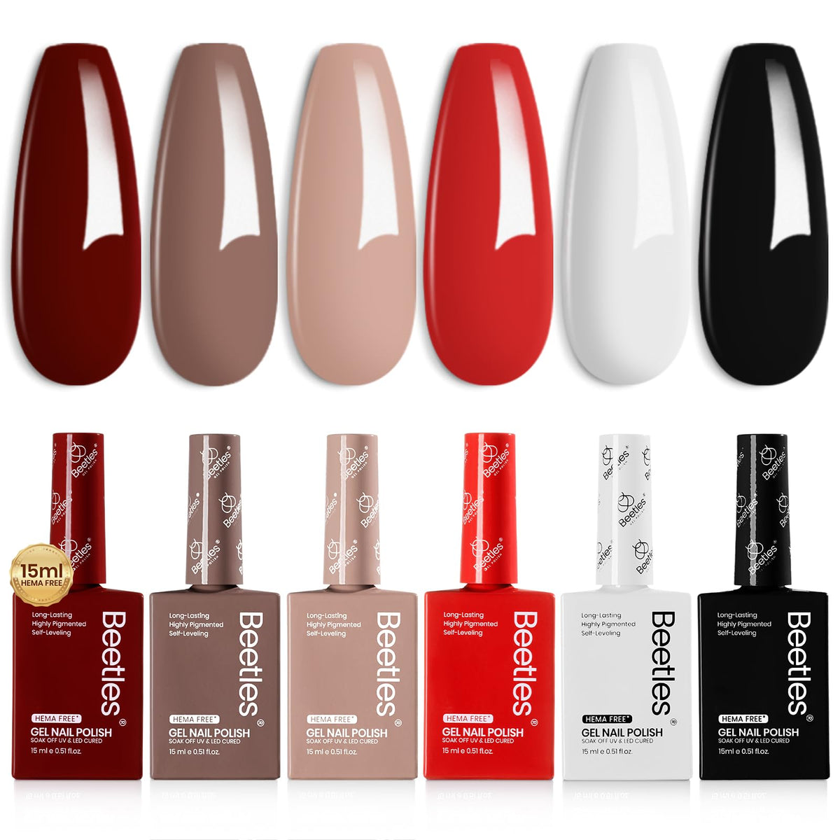 Beetles HEMA-Free gel polish in brown shade for everyday wear and low maintenance nails.