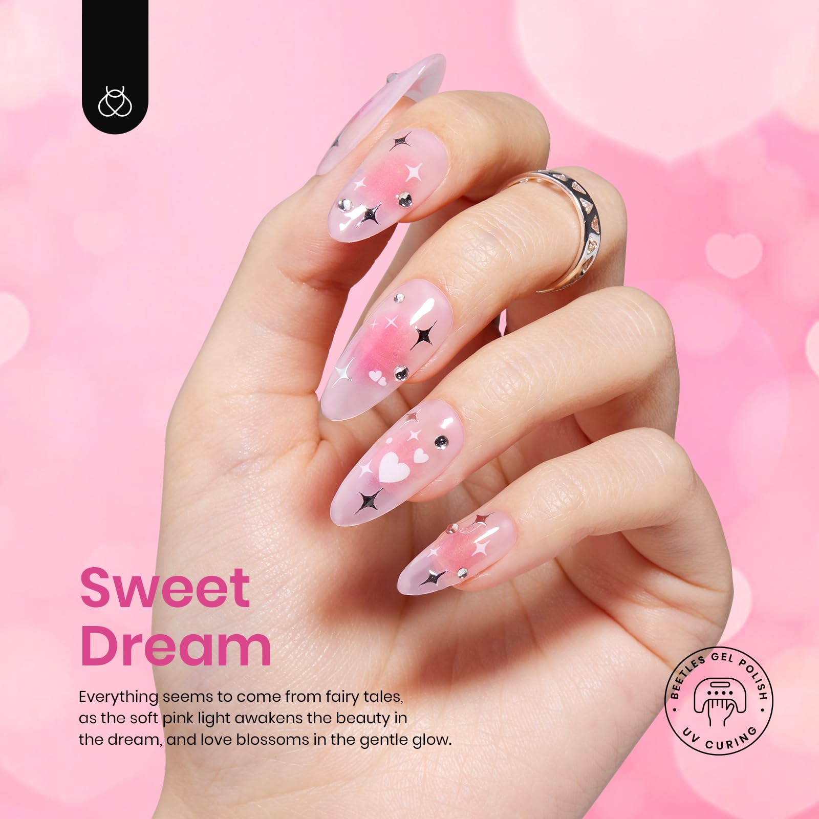 Beetles hot pink glitter gel polish for dazzling nails.