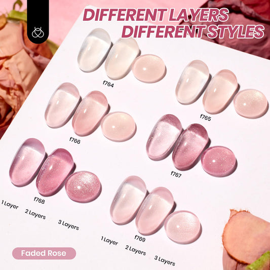 Beetles jelly gel polish in faded rose for sheer elegance on nails