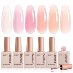 Beetles Jelly Gel Nail Polish Set Ballet Dress colors for chic, versatile nails.
