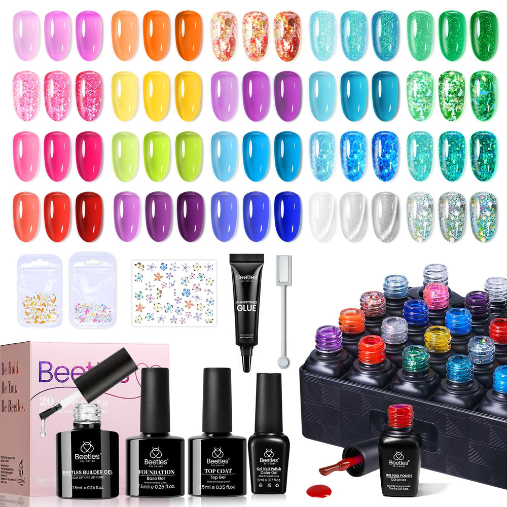 Beetles Jelly Gel Nail Polish Set Neon Cat Eye for vibrant at-home manicure