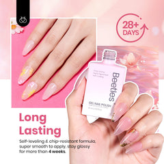 Beetles Jelly Gel Sheer shows translucent gloss for layered jelly nails.