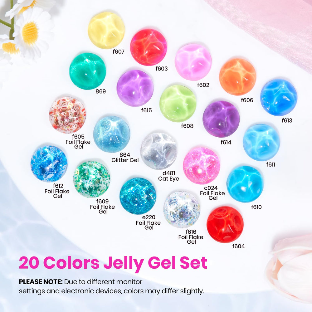 Beetles Jelly Gel Nail Polish Set Glitter polishes for festive nail art