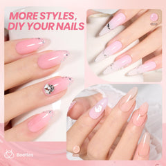 Beetles Jelly Gel Polish sheer nude texture shows translucent layering options.