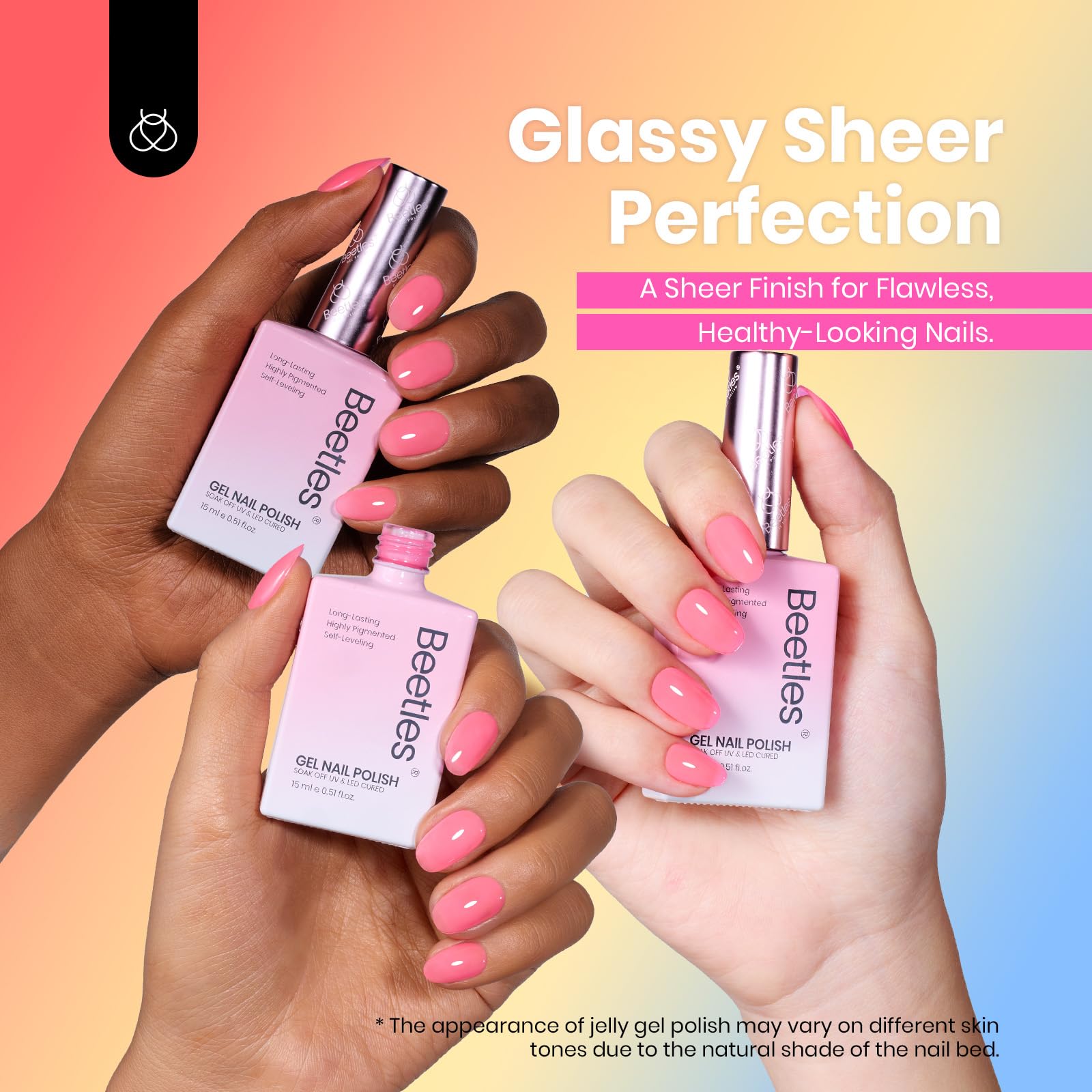Beetles Jelly Gel Nail Polish Set image shows multiple colors for mix-and-match styles