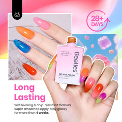 Beetles Jelly Gel Blue Nail Polish creates cool neon depth with glassy translucence
