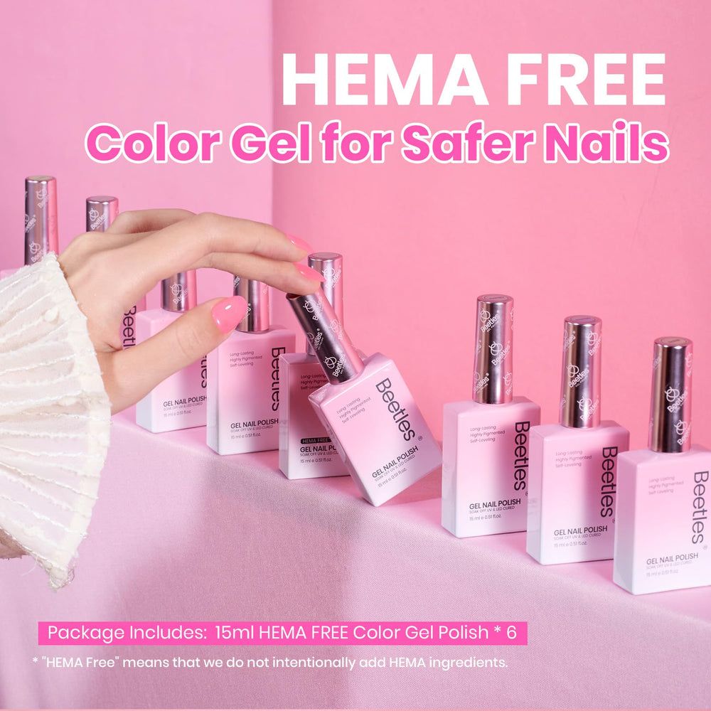 Beetles Jelly Gel Pink Nail Polish with neon glassy finish for all skin tones