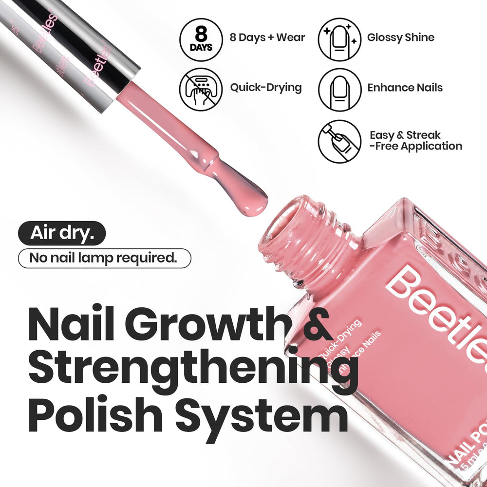 Beetles Jelly Nail Polish cream nude swatch with nourishing, healthy-looking finish.