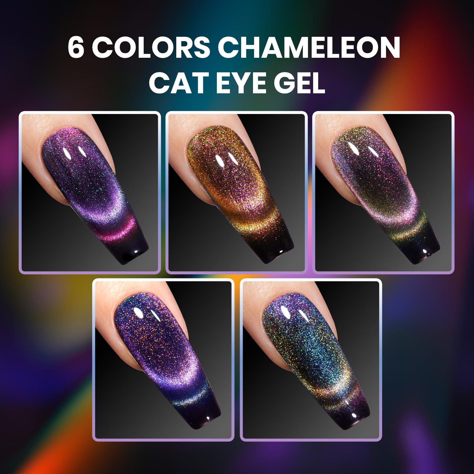 Beetles layered cat eye effect gel polish for custom designs