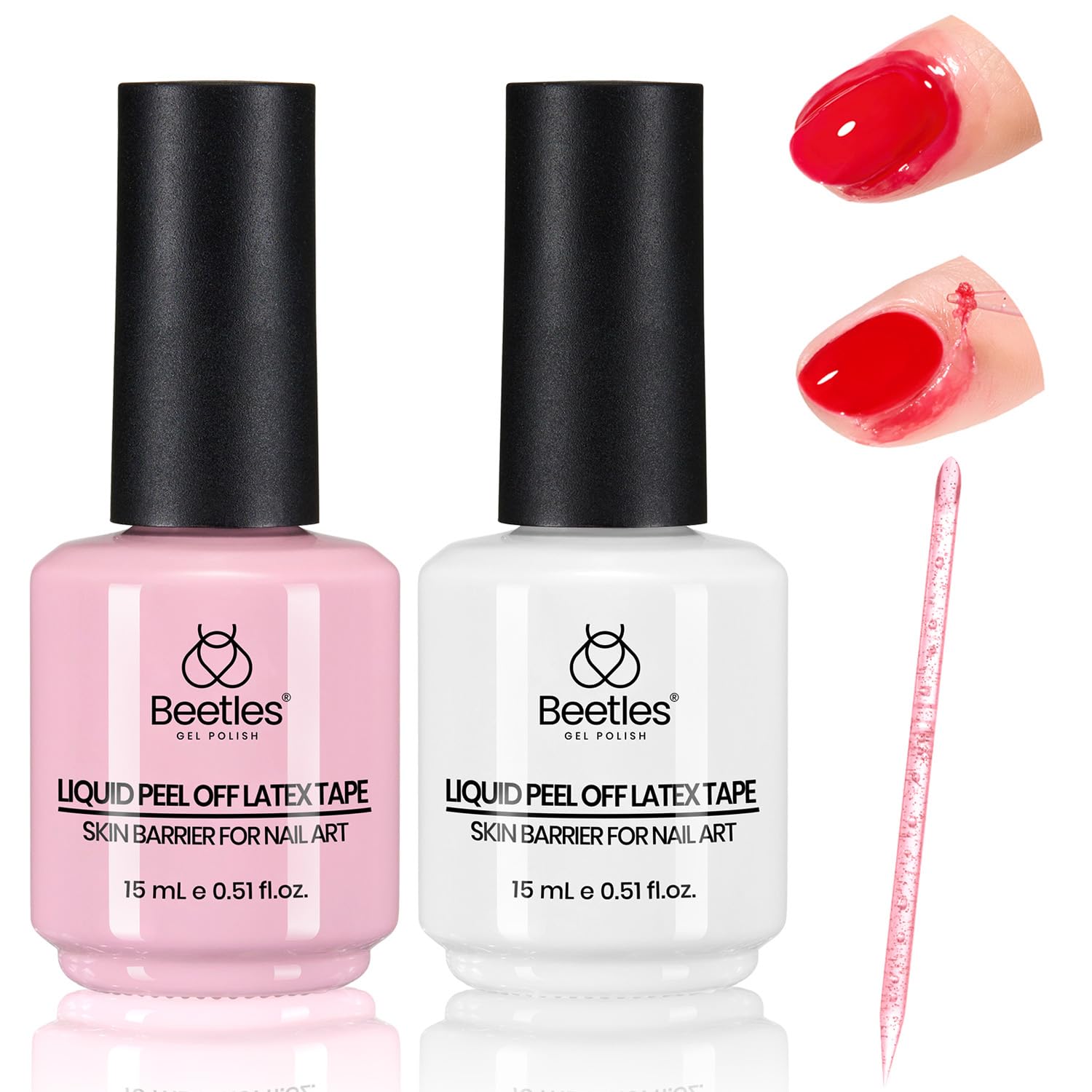 Beetles Liquid Latex Nails white guard protects cuticles during polish application.
