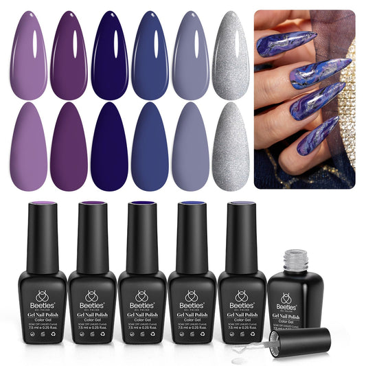 Beetles Lost Universe six-color swatch for bold winter nails