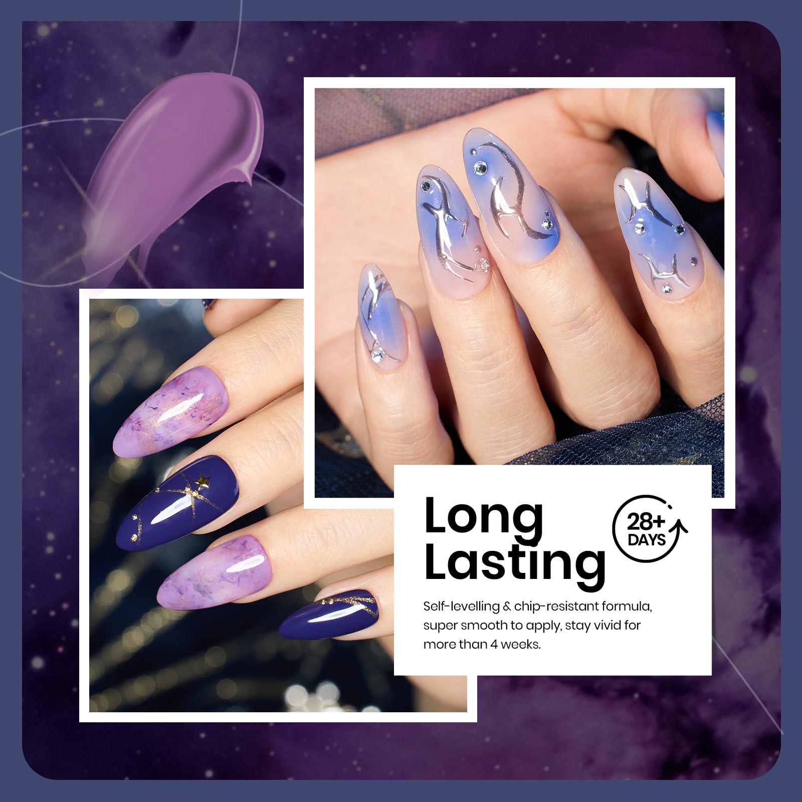 Beetles Lost Universe silver glitter gel polish bottle adds sparkle
