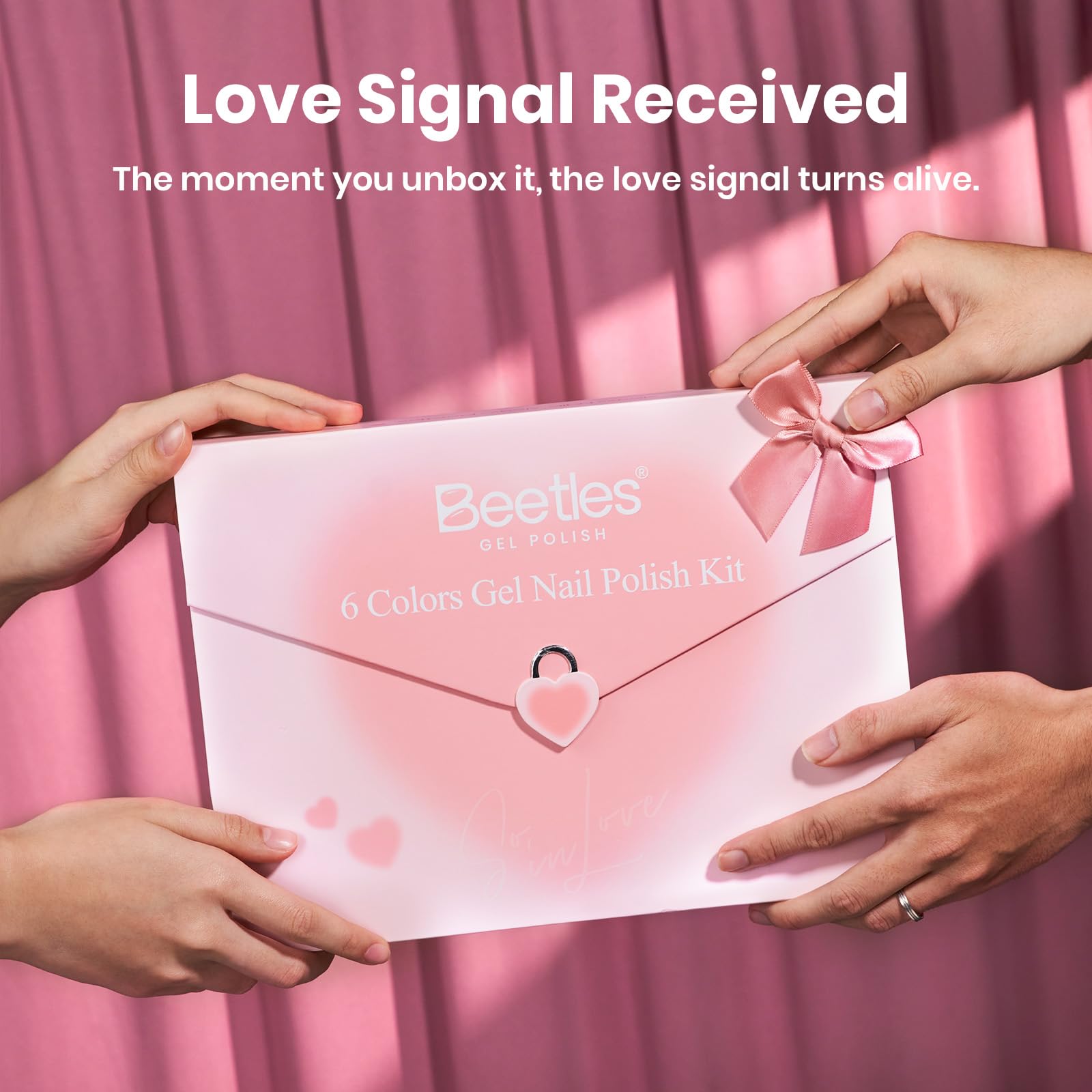 Beetles Love Signal complete set includes heart magnet and nail tools.