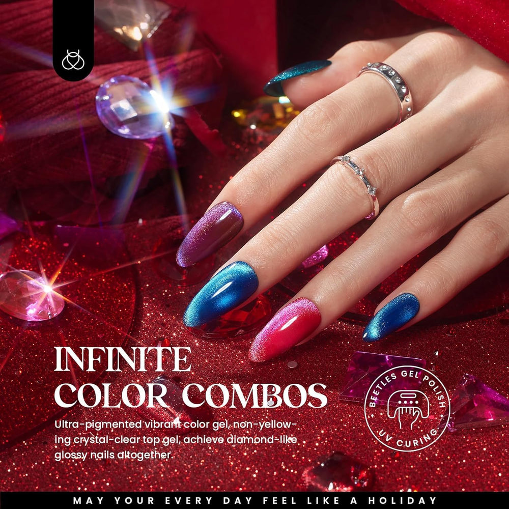 Beetles magnet pen enables dramatic cat eye designs on nails.
