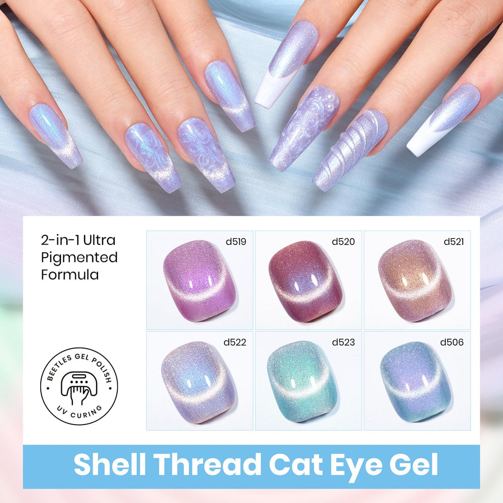 Beetles magnetic tool demonstrating cat-eye swirl effect for DIY nails