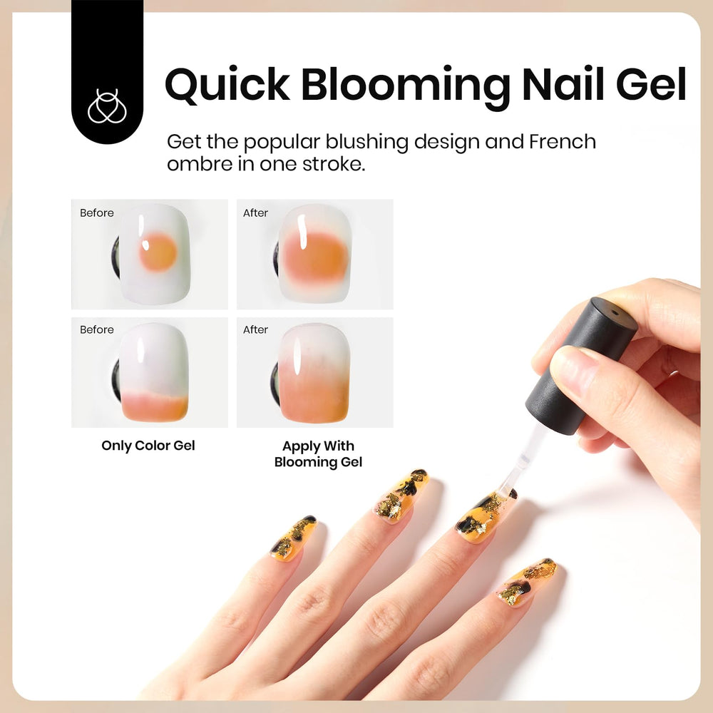 Beetles Blooming Gel includes brush for easy bloom effects.