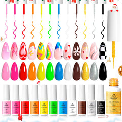 Beetles nail art ideas with 12-color set.