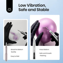 Beetles Nail Drill Kit includes 9 bits and a dust brush for comprehensive care.