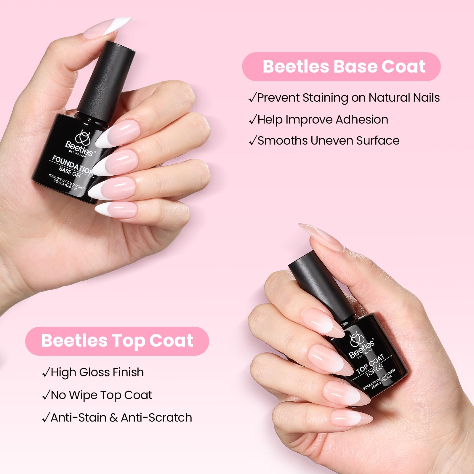 Beetles nail file and cuticle pusher for prep and refine