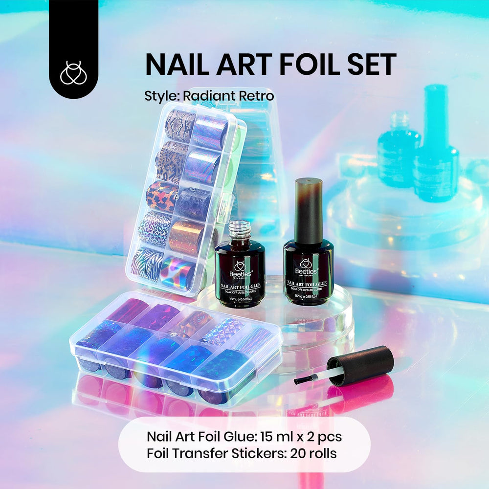 Beetles Nail Foil Art Kit requires LED lamp curing for best results.