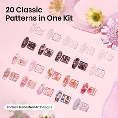 Beetles Lace Flower Butterfly stickers pack for creative nail art at home.