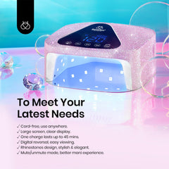 Beetles nail lamp featuring rhinestone design for stylish use