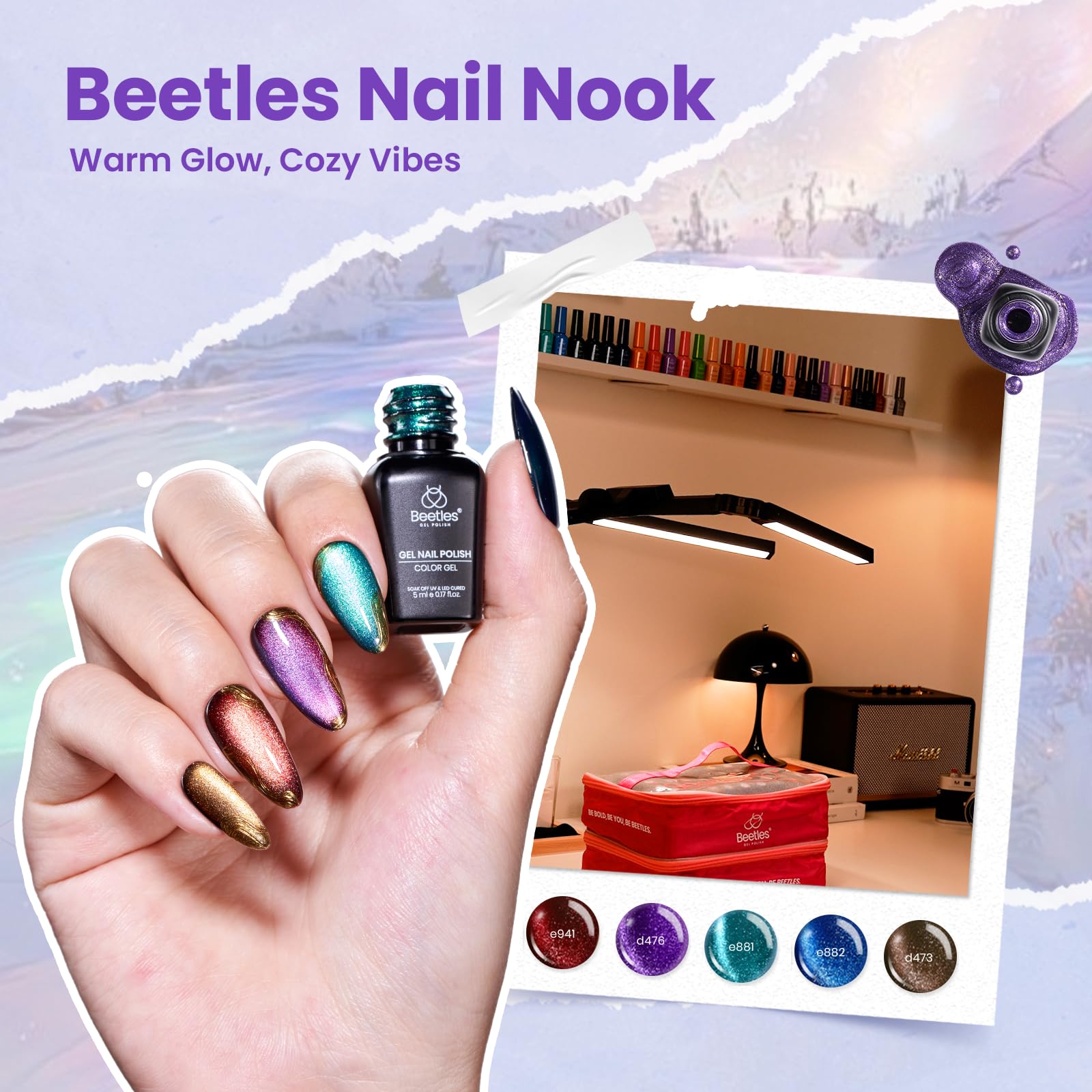 Beetles Nail Nook Base and Top Coats deliver smooth finishes.