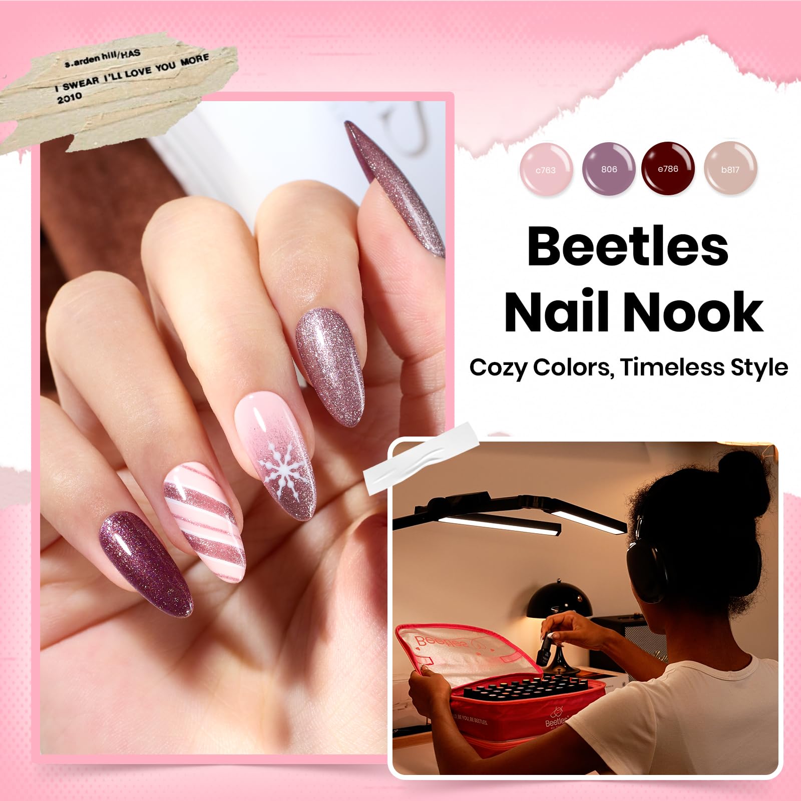 Beetles Nail Nook Pearl gels offer subtle iridescence.