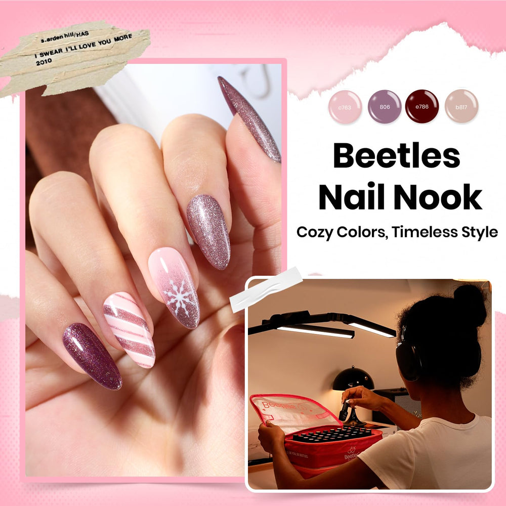 Beetles Nail Nook Pearl gels offer subtle iridescence.